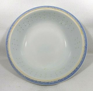 Chinese Vintage Blue & White Lotus Rice Pattern Large Covered Serving Bowl 2