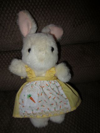 Vintage Hallmark Rebecca 1986 Easter Bunny Rabbit Yellow Dress Softy 9 "