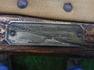 Antique N.  Y.  C.  LINES sign Railroad Stretcher,  Gold Medal Folding Furniture Co.  VTG 8