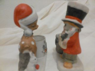 JASCO - 2 HAND PAINTED PORCELAIN CHRISTMAS LUVKINS CANDLE/VOTIVE HOLDERS 2