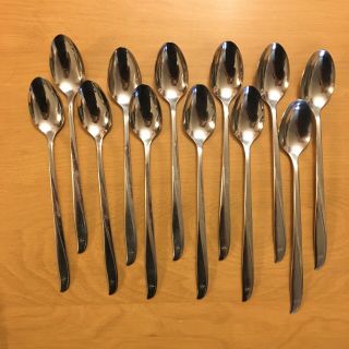 Vintage Oneida Twin Star Stainless Flatware 12 Iced Tea Spoons 7 - 1/2” Mcm 2