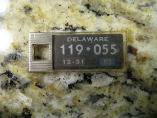 1953 Delaware Dav Disabled American Veterans Keychain License Plate Tag