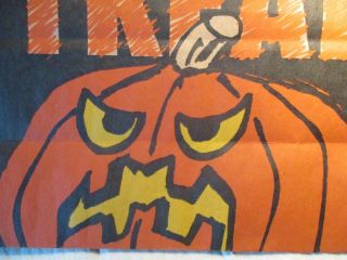 Halloween Trick Or Treat Paper Bag Wth Handles Angry Pumpkin Witch Eyes 13 " X10 "