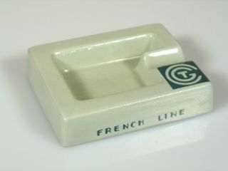 French Line Ss Normandie Jean Luce Ceramic Art Deco Ashtray 17818