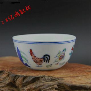 Ming Chenghua Chicken China Old Antique Porcelain Cup Bowl Hand Painting