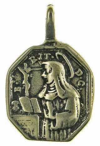 St Rita / St Augustine Medal,  Bronze Cast From 18th C.  Italian