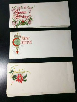 Vintage Christmas Envelopes Stationary Ephemera Off White