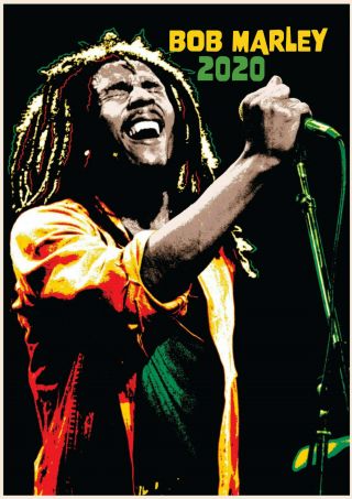 2020 Wall Calendar [12 Page A4] Bob Marley Vintage Musical Poster M1004
