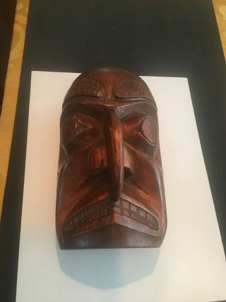 Northwest Native Mask.  Seven Inches Long By 4 Inches Wide By 5 Inches Deep