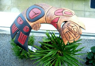 Northwest Coast Native Art Raven With Light Plaque Carving