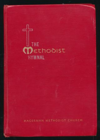 Vintage 1966 The Methodist Hymnal Christian Church Music Hymns Red Cover Book
