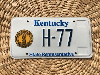 1980 Kentucky State Representative License Plate Low Number H77