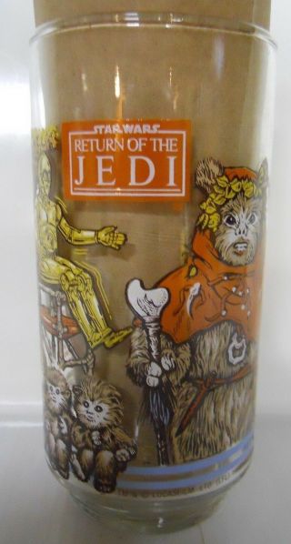 Vintage 1983 Burger King Star Wars - Return Of The Jedi Glass - Ewok Village