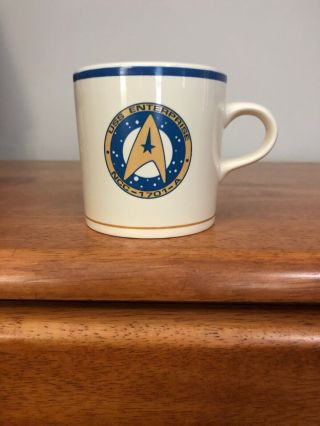 Pfaltzgraff Star Trek Coffee Mug Tea Cup Uss Enterprise Ncc - 1701 - A Blue Gold