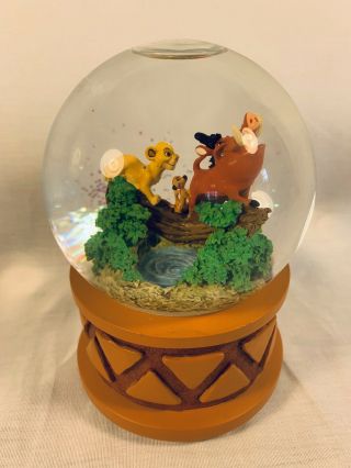 Disney The Lion King Hakuna Matata Music Snow Globe Waterball 1994 Enesco Simba