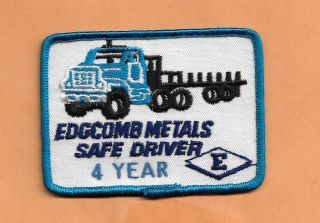 Edgcomb Metals Safe Driver Trucking Patch 3 3/4 "