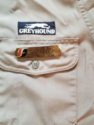 Vintage Greyhound Bus Drivers Uniform Shirt Hat Patch & Metal Name Badge 2