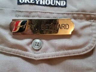 Vintage Greyhound Bus Drivers Uniform Shirt Hat Patch & Metal Name Badge 6
