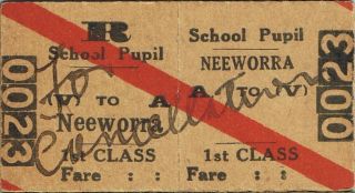 Railway Tickets A Trip From Neeworra By The Old Nswgr