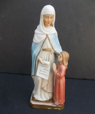Vintage Catholic St Anne And Young Madonna Virgin Mary Statue Sanmyro Japan