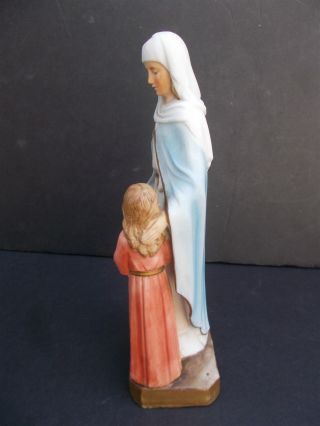 Vintage Catholic ST ANNE and YOUNG MADONNA VIRGIN MARY Statue Sanmyro Japan 3
