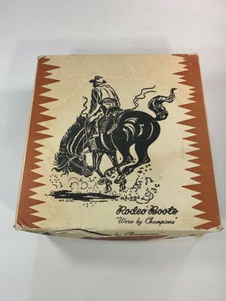 Vintage 1950s Child ' s Western Rodeo Brand Cowboy Boots w Orig Box NOS Size 7 2