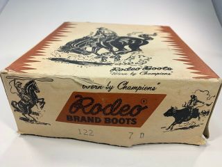Vintage 1950s Child ' s Western Rodeo Brand Cowboy Boots w Orig Box NOS Size 7 3