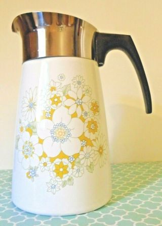Vintage Corning Ware 9 Cup Camping Stove Peculator French Press Coffee Pot Tea