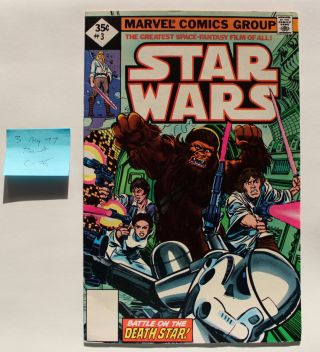 Star Wars Comic Book Marvel Issue 3 C - 8 Sept 77 Whitman 70 