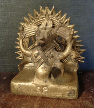 Small Vintage Cast Metal Brass Hindu? Figure God Statue Sp Ganesh Lord Ganesha?