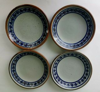 Teresa Duran - Xochiquetzal - 4 Mexican Art Pottery Stoneware Soup Plates Bowls