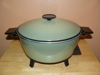 Vintage Replacement 5 Qt.  West Bend Country Kettle - Avocado Kettle And Lid Only