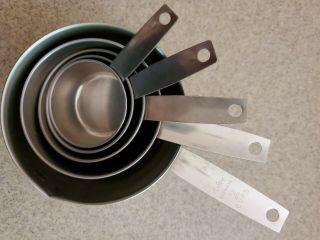 5 Foley Stainless Steel Measuring Cups,  1/4 Cup - 2 Cup Size.