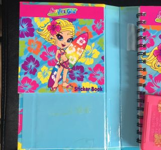 Lisa Frank Hawaiian Surfer Girl Stickers Calculator Memo Diary Address Book 4