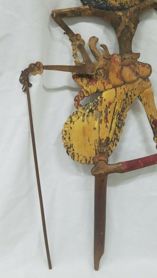Antique Indonesian Wayang Kulit Kresna & Janaka Shadow puppets 5