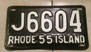 Vintage 1955 Rhode Island License Plate Ocean State Tag J 6604