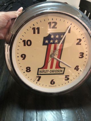 Harley Davidson 1 American Flag Clock