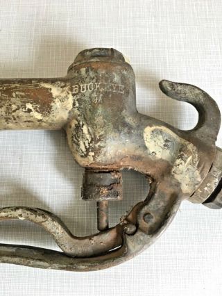 Vintage Buckeye Brass Gas Gasoline Oil Pump Nozzle Handle Spout 3