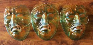 3 Vintage Halloween Masks Scary Werewolf Face