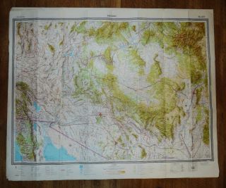 Authentic Soviet Russian Military Secret Topographic Map Phoenix,  Arizona Usa
