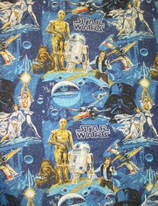 Vintage STAR WARS Fitted Twin Bed Sheet 1977 3