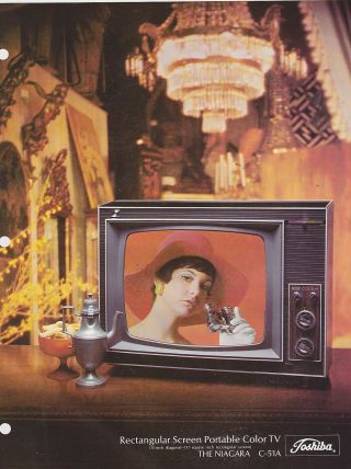 Vintage Ad Sheet 2849 1970s Toshiba Portable Tv - The Niagara