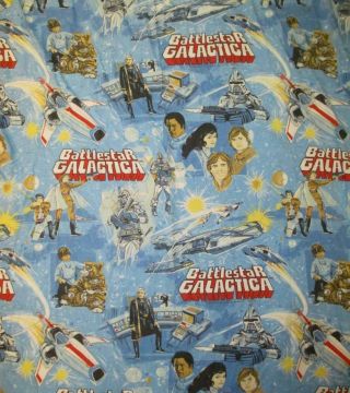 Vintage Battlestar Galactica Flat Twin Bed Sheet 1978