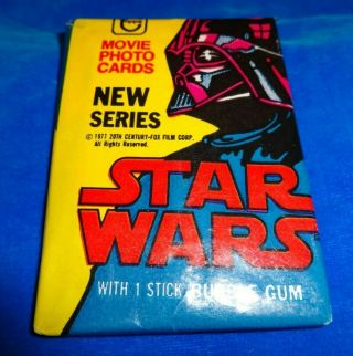 1977 Topps Star Wars Series 2 Wax Pack Pink Helmet As Pictured