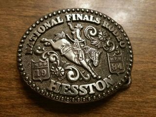 1984 Youth Kids Size Hesston Belt Buckle National Finals Rodeo Nfr