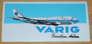 Old Varig (brazil) Boeing 747 - 300 Airline Sticker