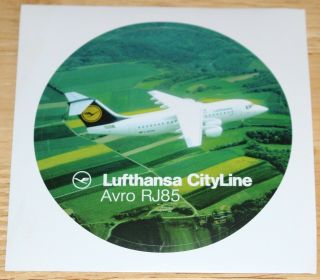 Old Lufthansa Cityline (germany) Avro Rj85 Airline Sticker