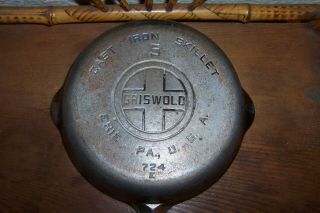 Vintage Griswold 5 Cast Iron Skillet Frying Pan Nickel Plated 724 E