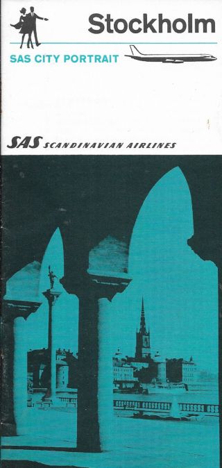 ☆ Sas Scandinavian Airlines ☆ Stockholm ☆ Vintage Brochure 70 
