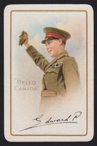 1 Single Vintage Swap/playing Card Royal Prince Edward In Uniform Hello Canada